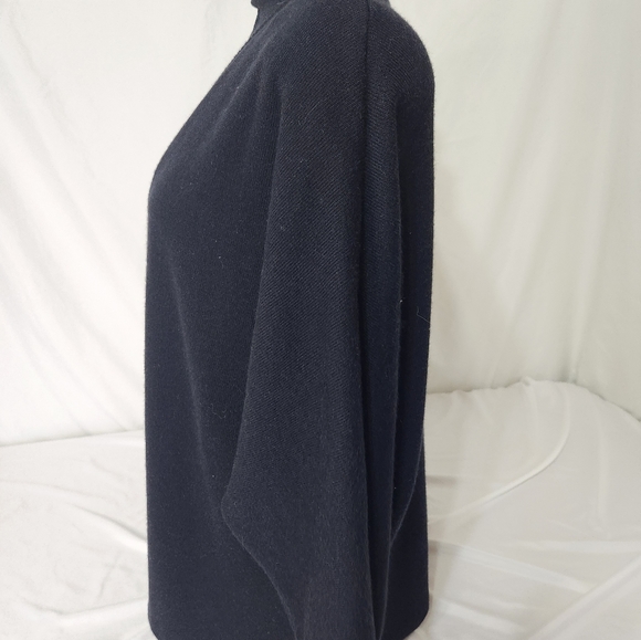 Vintage 80s Black Cardigan Size 12.  Made in USA Around Town brand shoulder pads - Picture 2 of 11